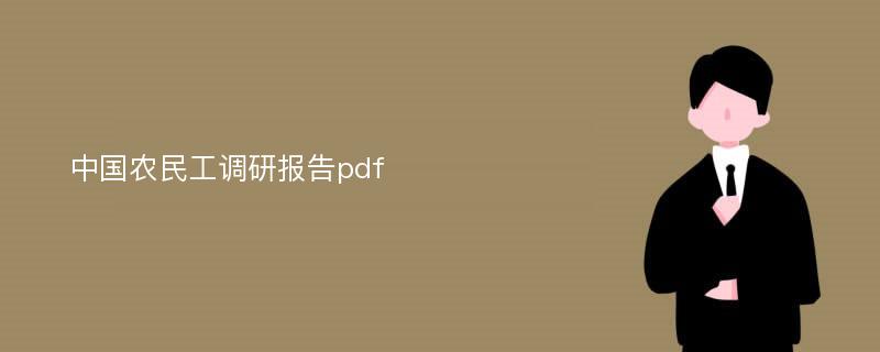 中国农民工调研报告pdf