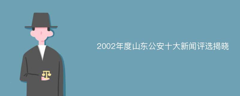 2002年度山东公安十大新闻评选揭晓