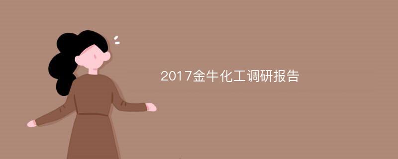2017金牛化工调研报告